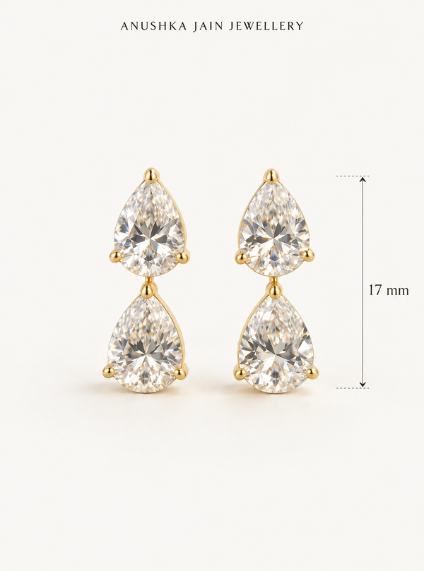 Double Pear Drop Earring