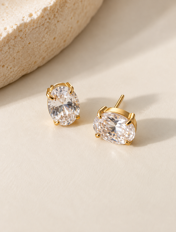 Oval Solitaire Stud