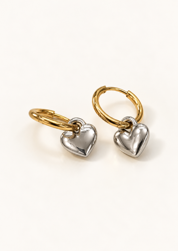 Silver Heart Hoop