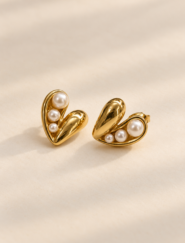 Pearl Heart Earring