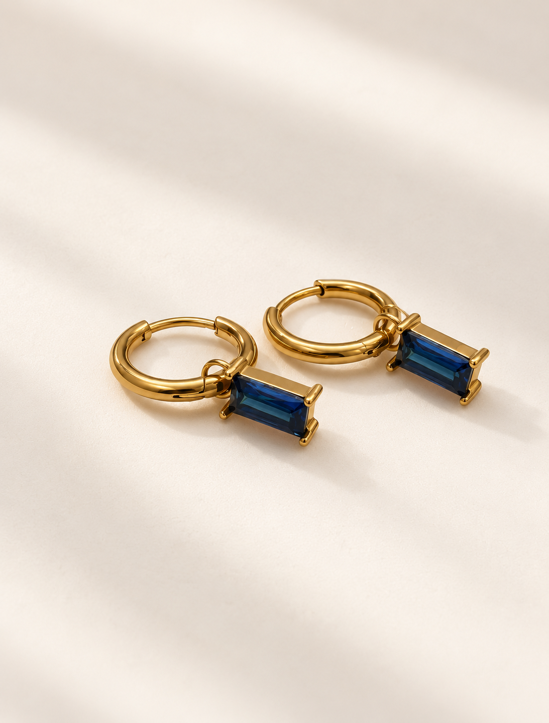 Sapphire Baguette Huggie