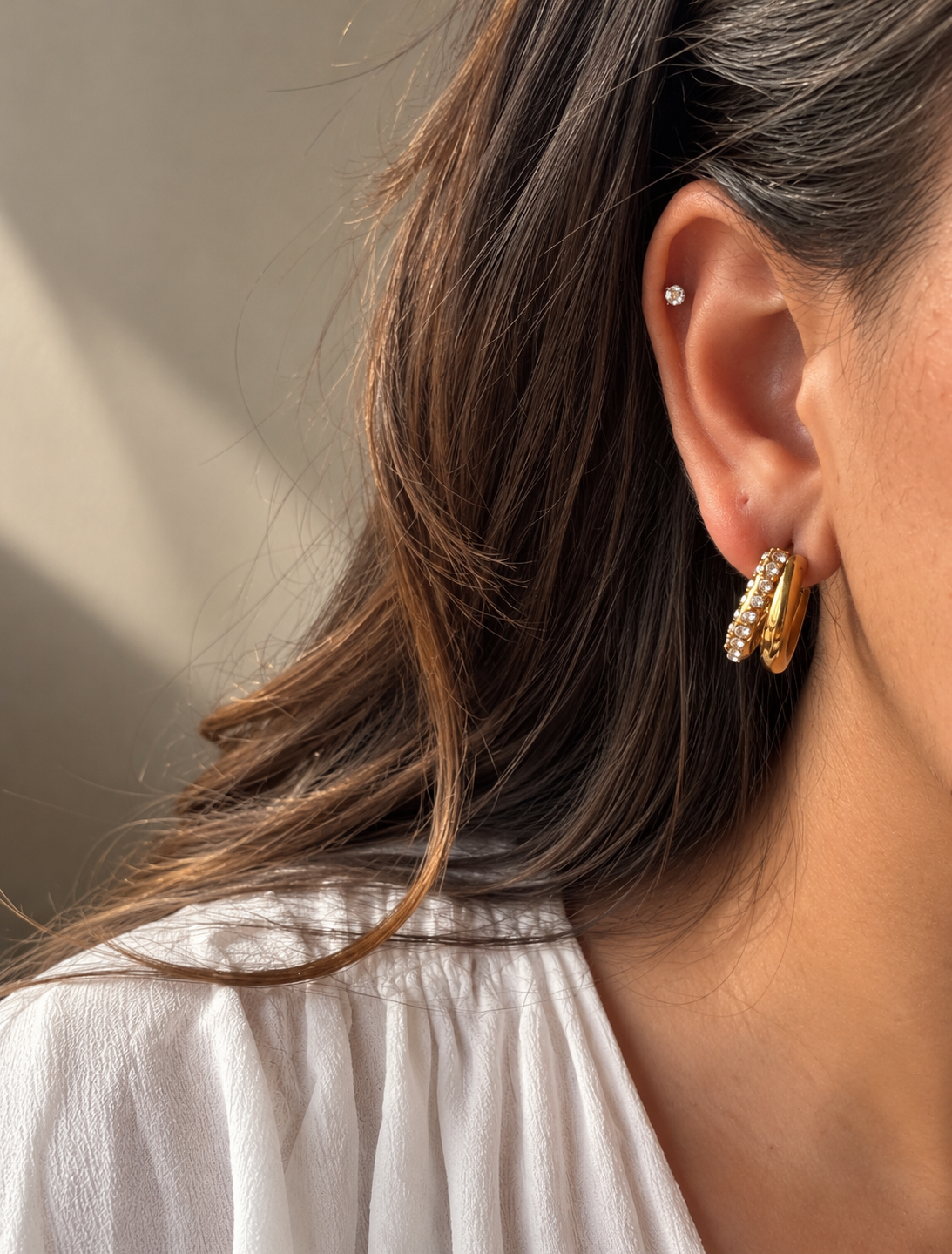 Crystal Double Hoop