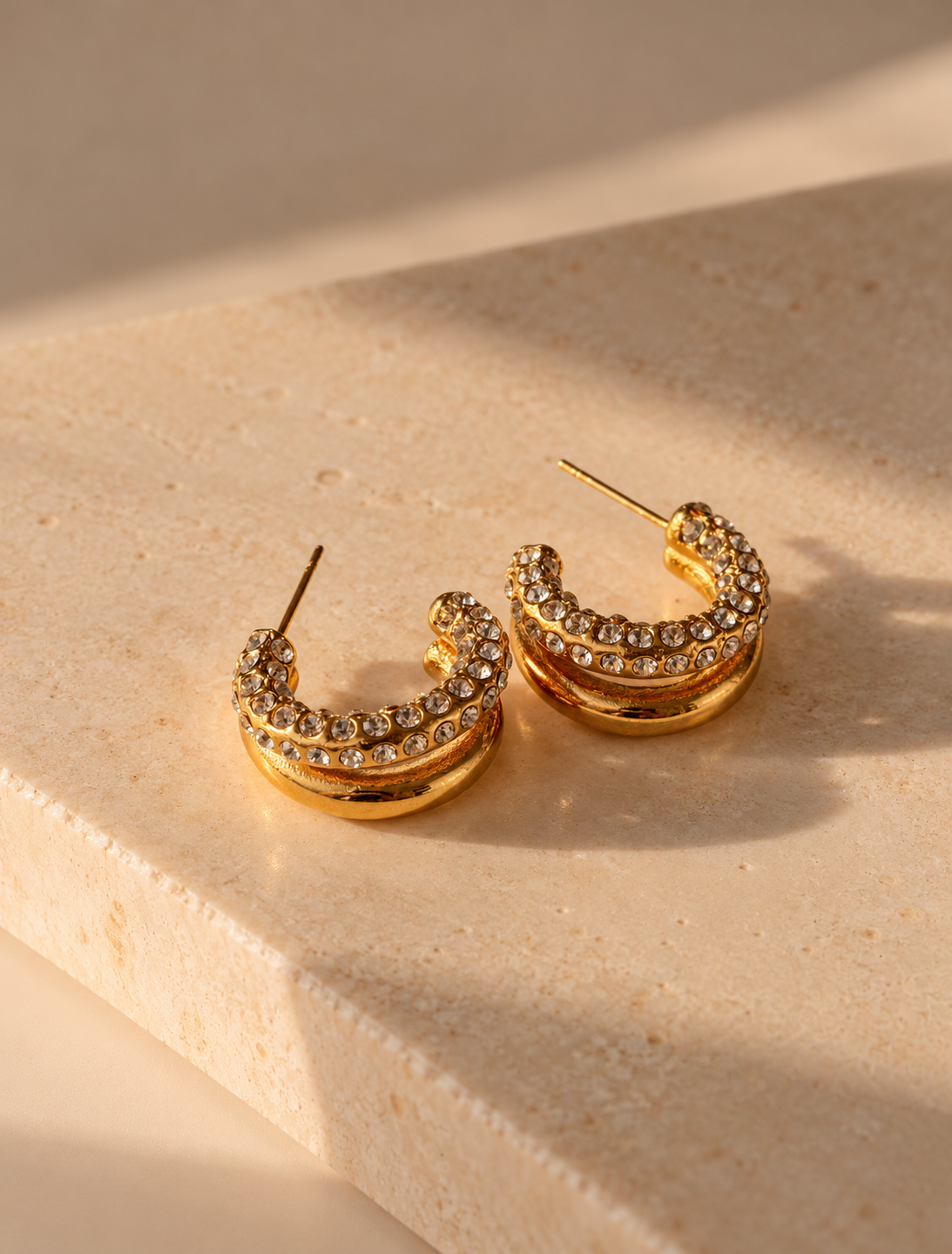 Crystal Double Hoop