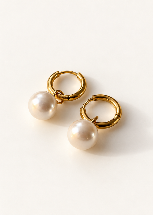Pearl Drop Huggie
