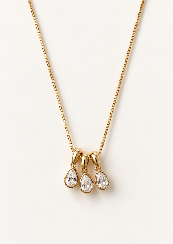 Triple Pear Charm Necklace