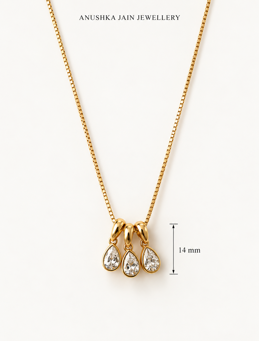 Triple Pear Charm Necklace