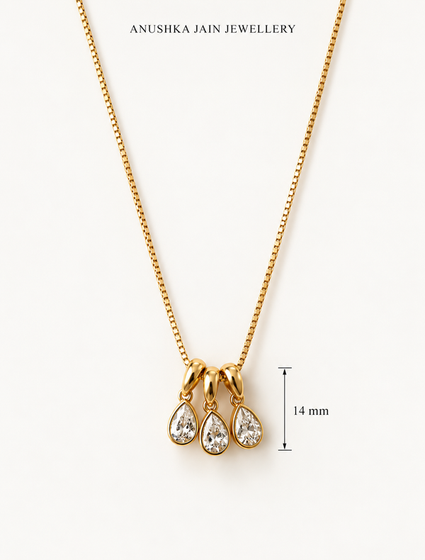 Triple Pear Charm Necklace