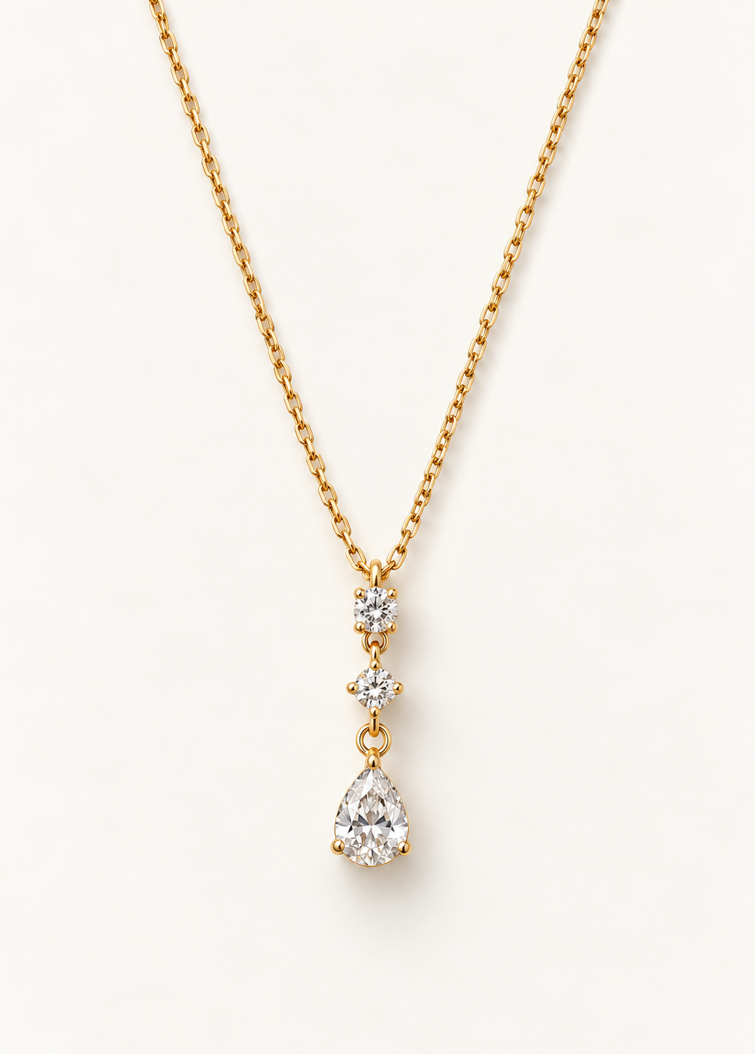 Pear Station Drop Necklace