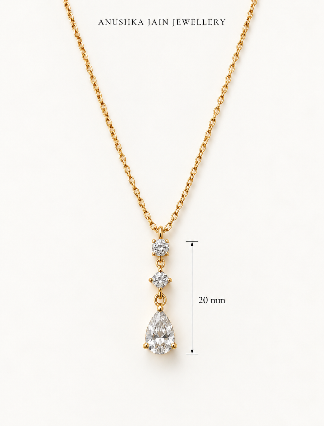 Pear Station Drop Necklace