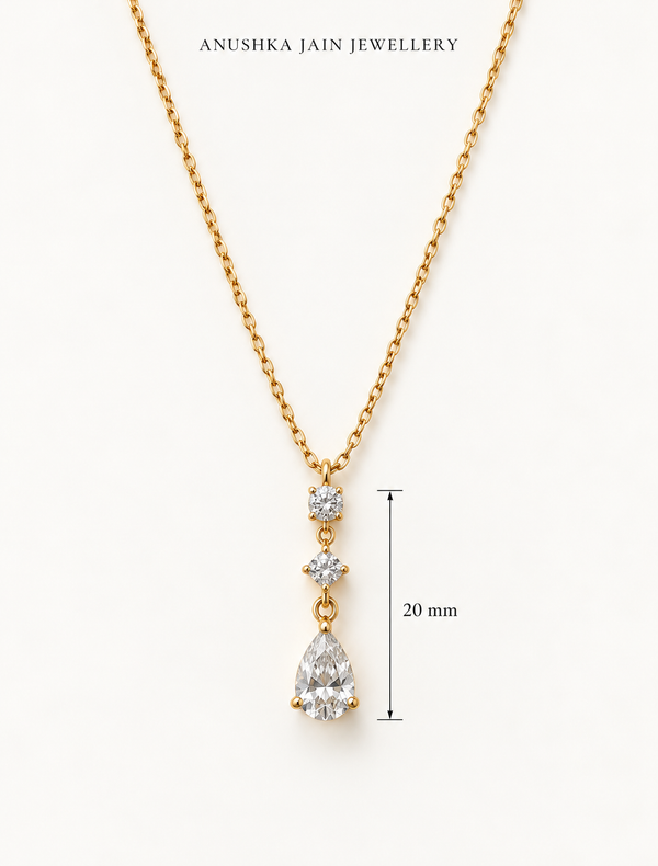 Pear Station Drop Necklace