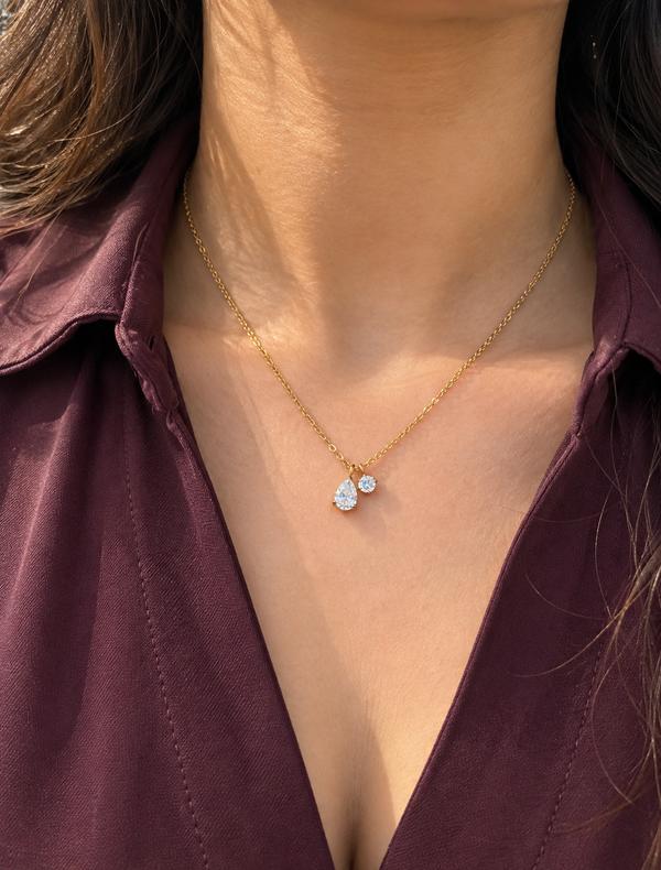 Round Pear Duo Necklace