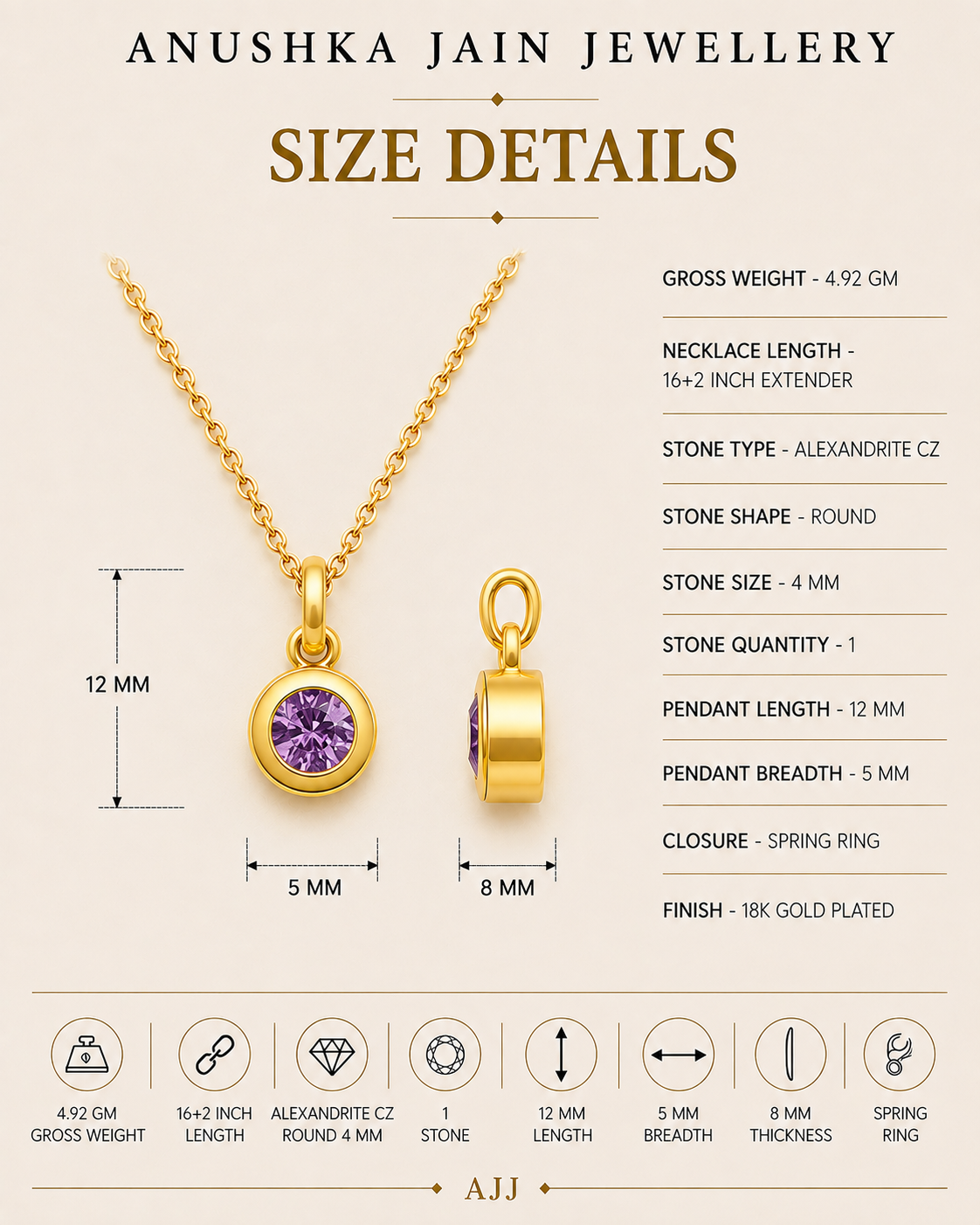 June Birthstone Necklace