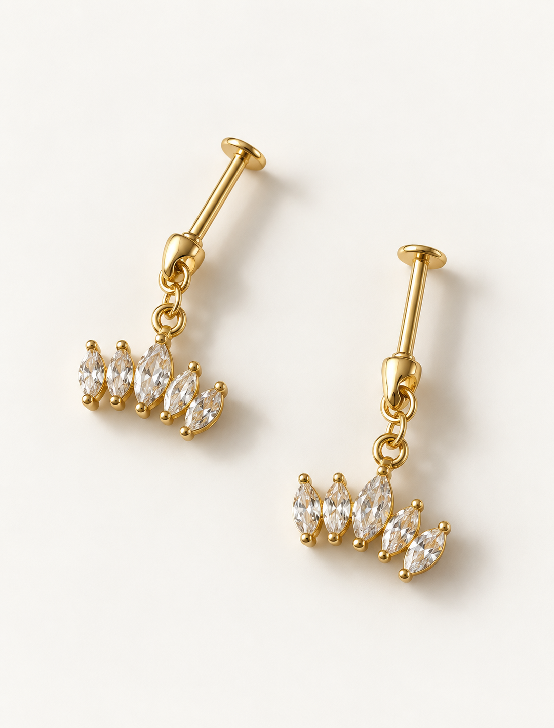 Marquise Drop Hanging Stud