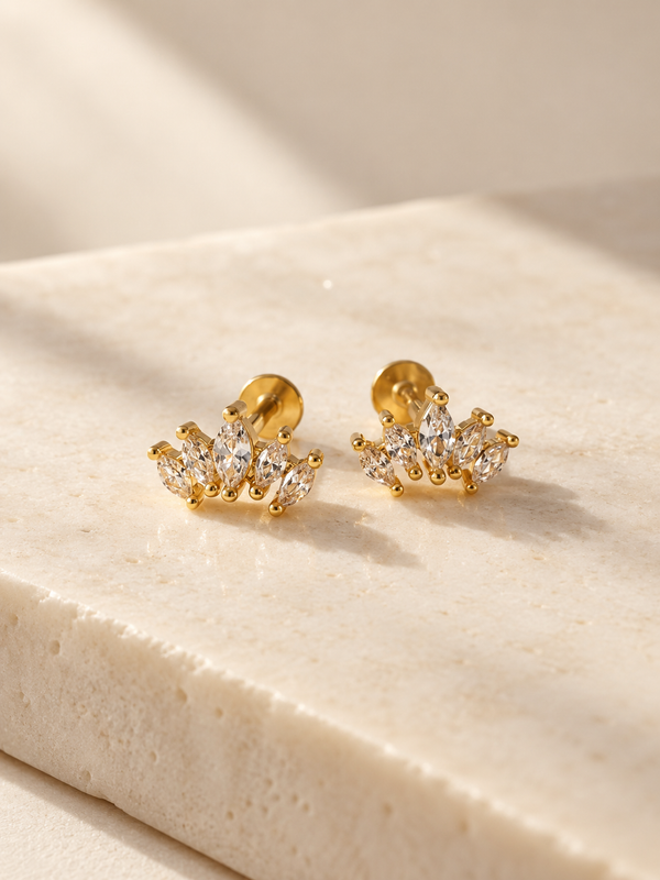 Marquise Fan Stud-Gold