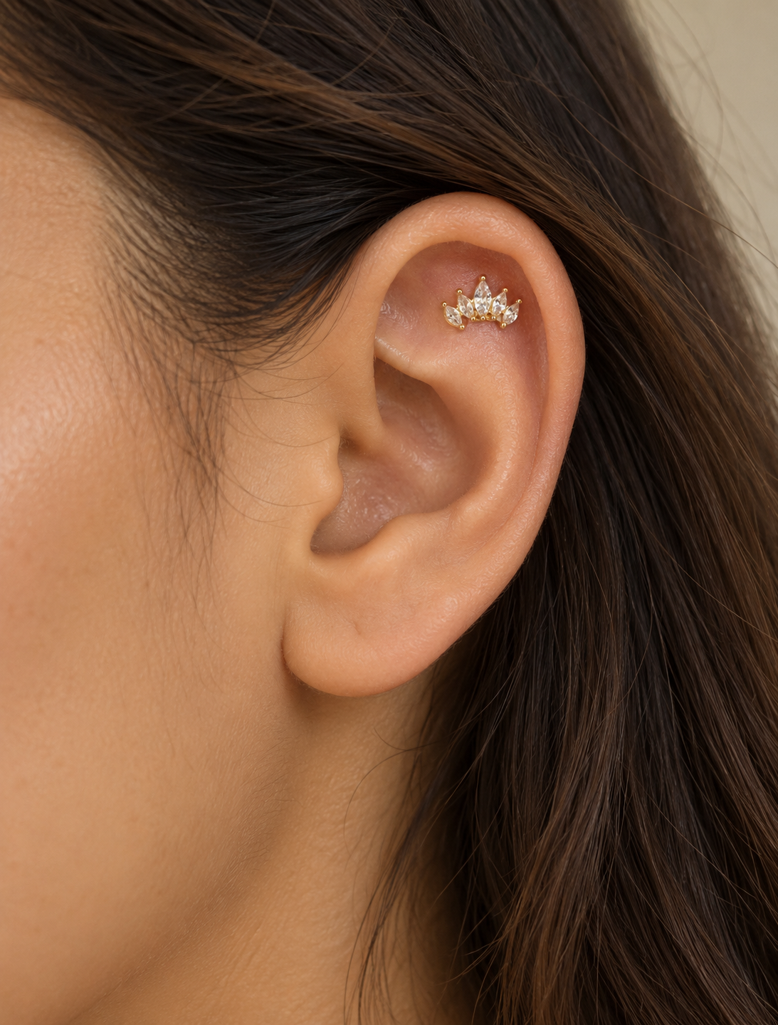 Marquise Fan Stud-Gold
