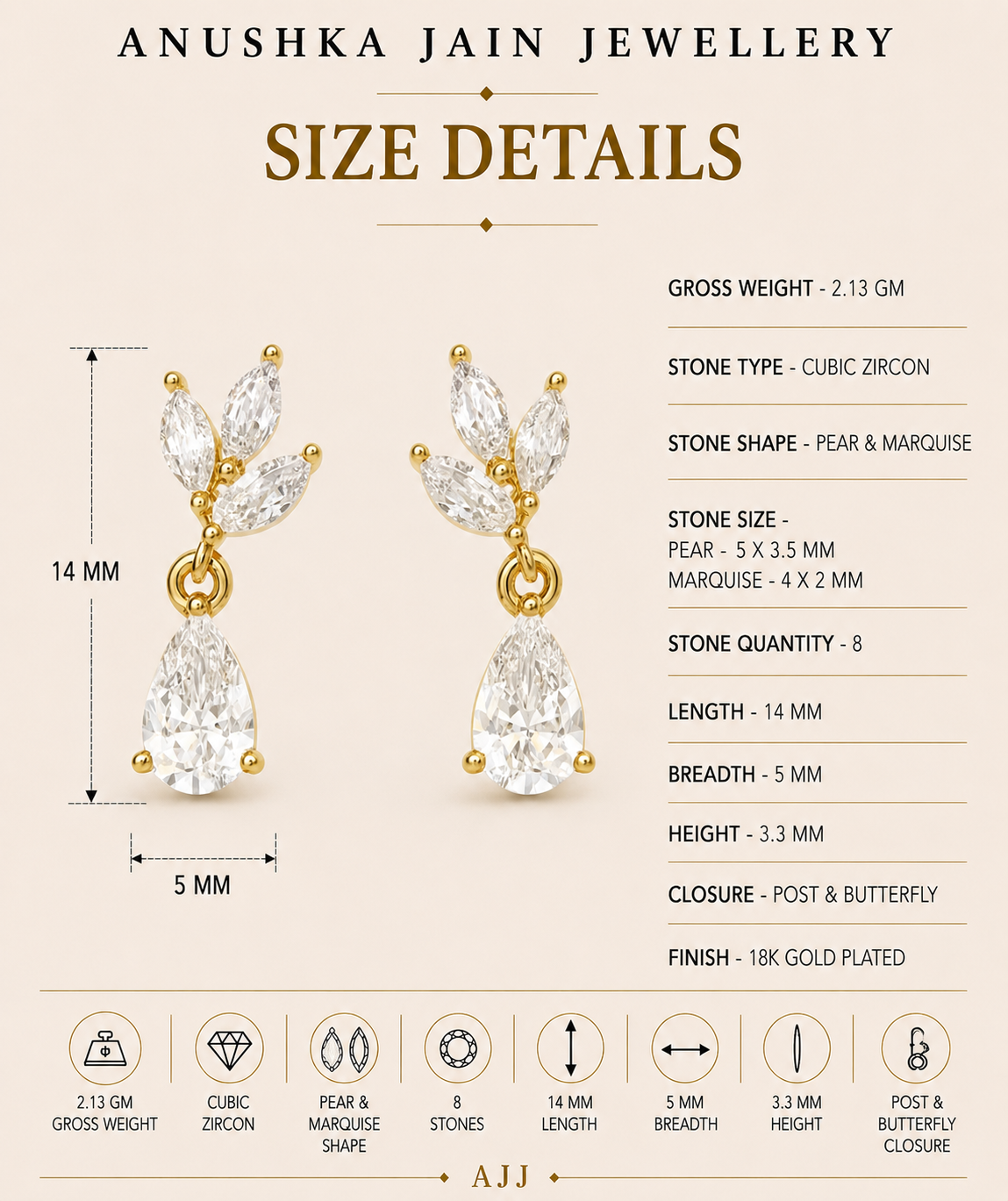 Marquise Pear Drop Studs