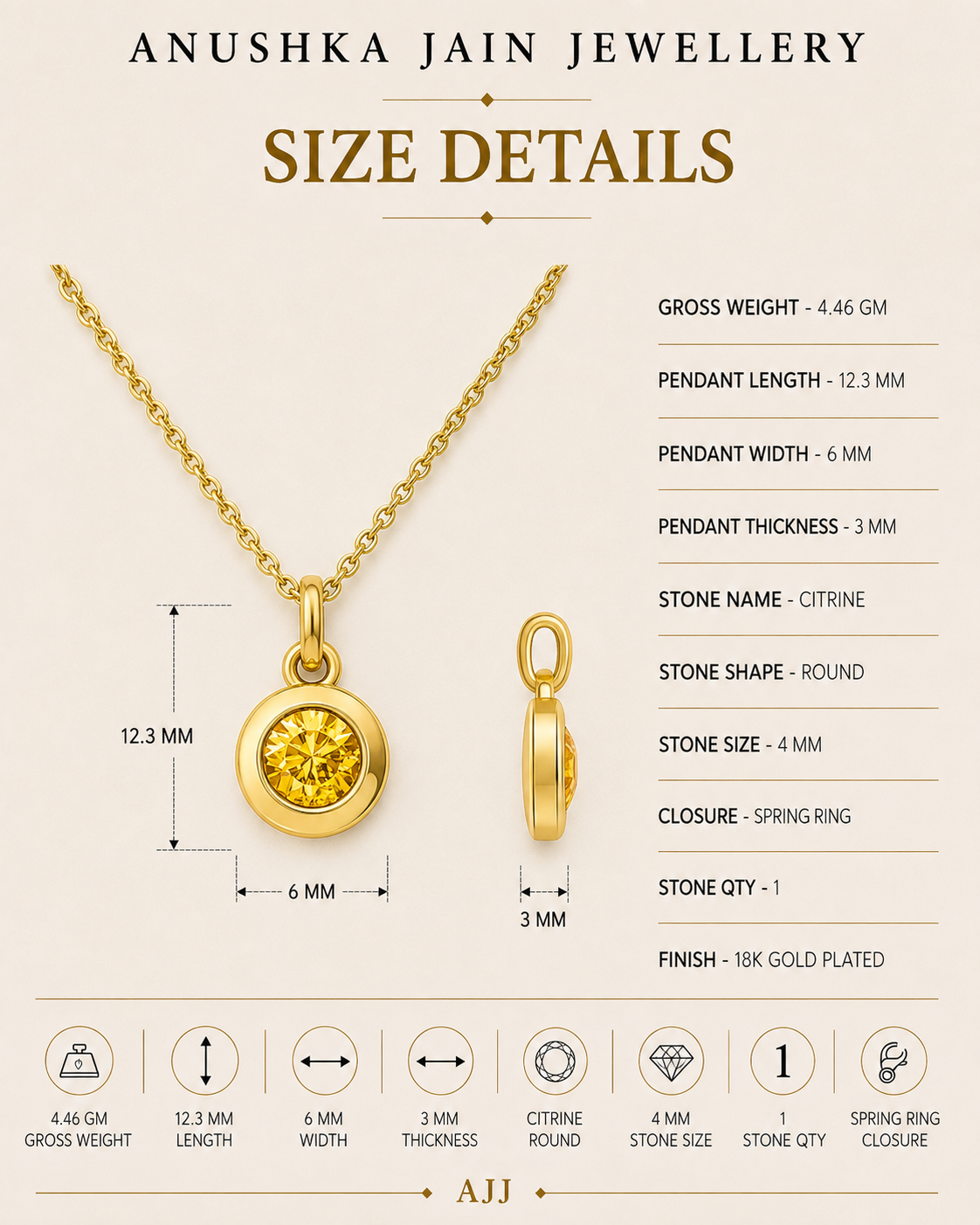 November Birthstone Necklace