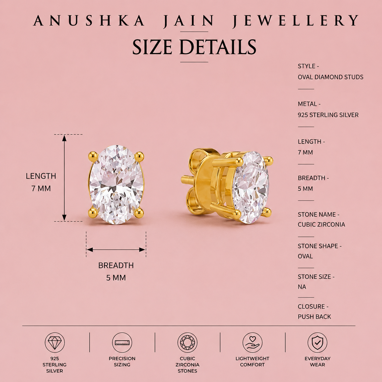 Oval Diamond Studs