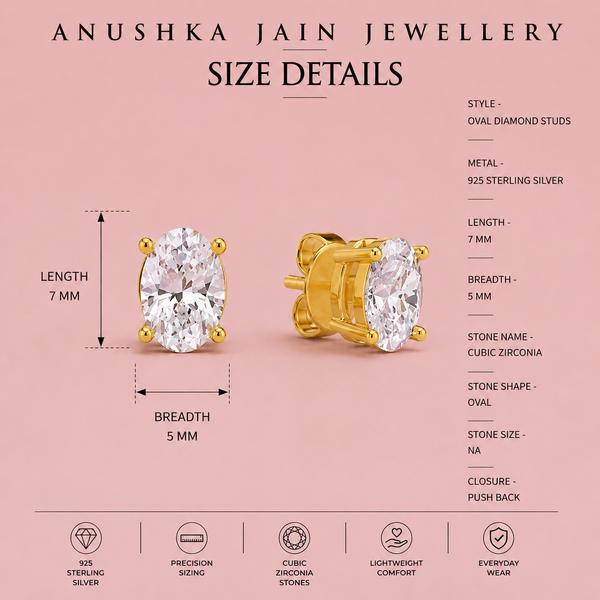 Oval Diamond Studs