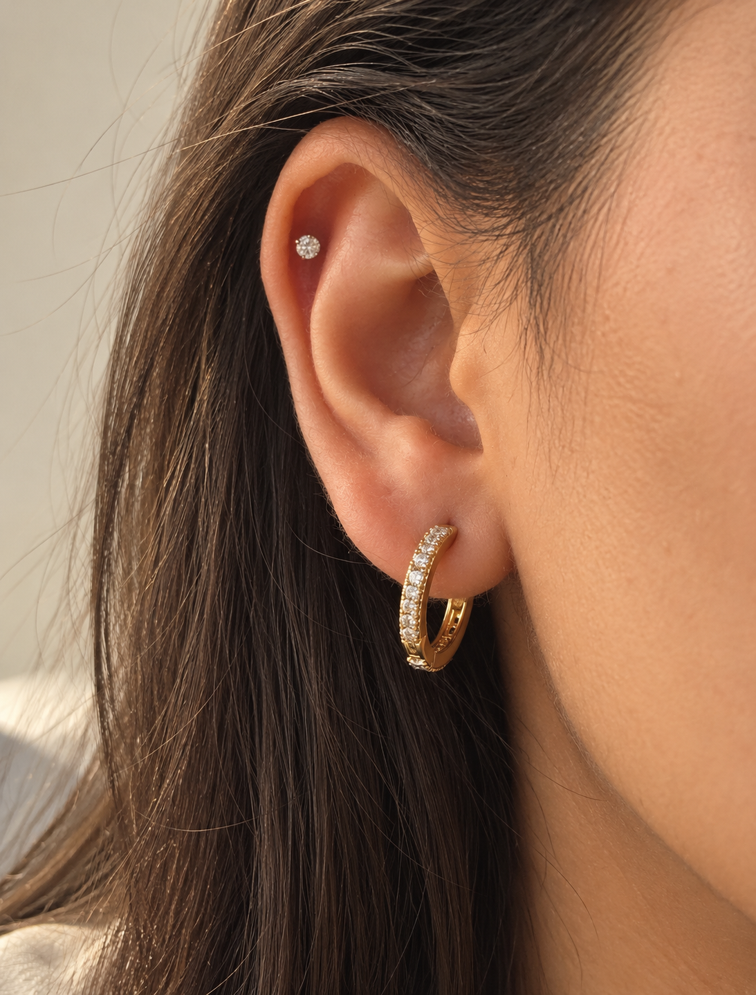 Pave Conch Hoop-12mm