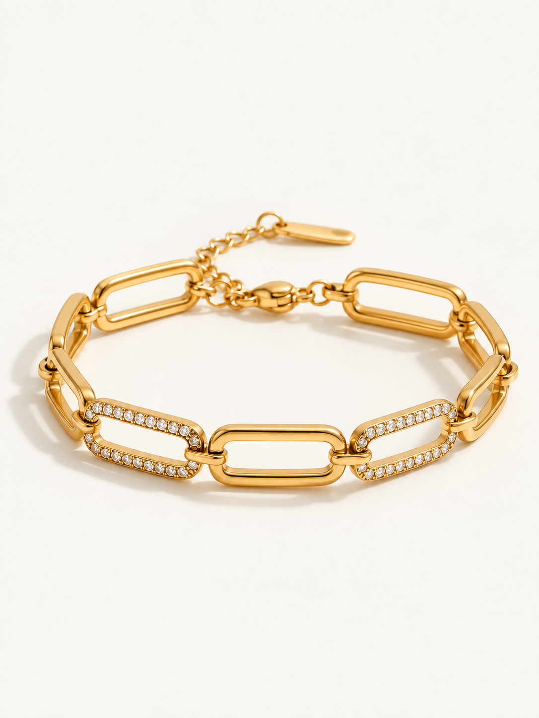 Pave Paperclip Bracelet