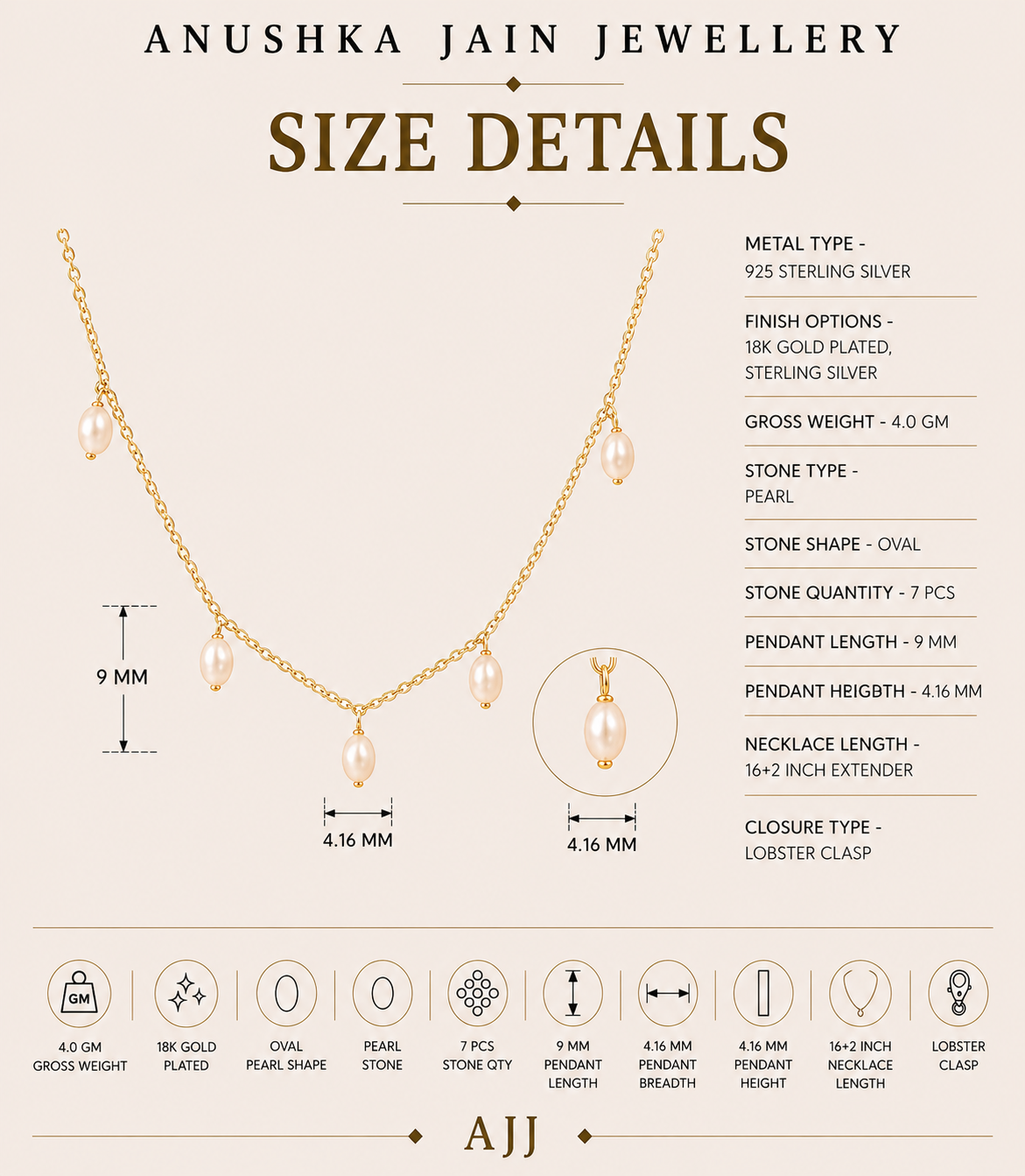 Pearl Tag Necklace