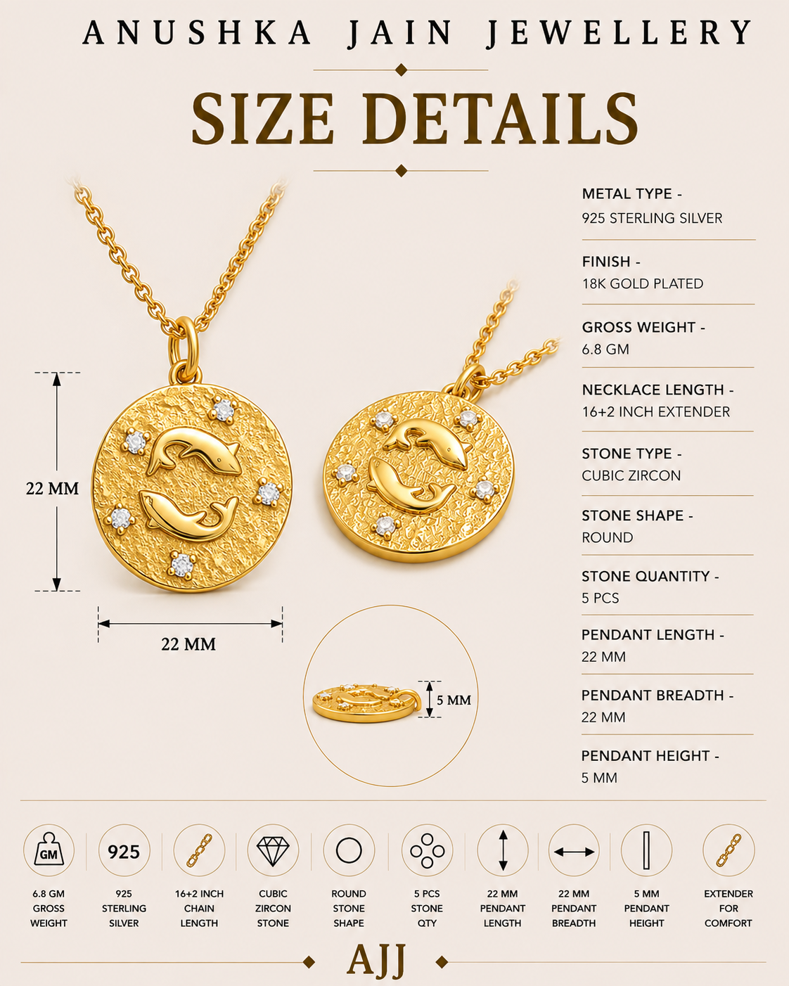 Pisces Zodiac Necklace