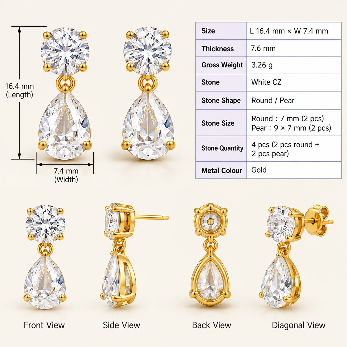 Radiant Diamond Earrings