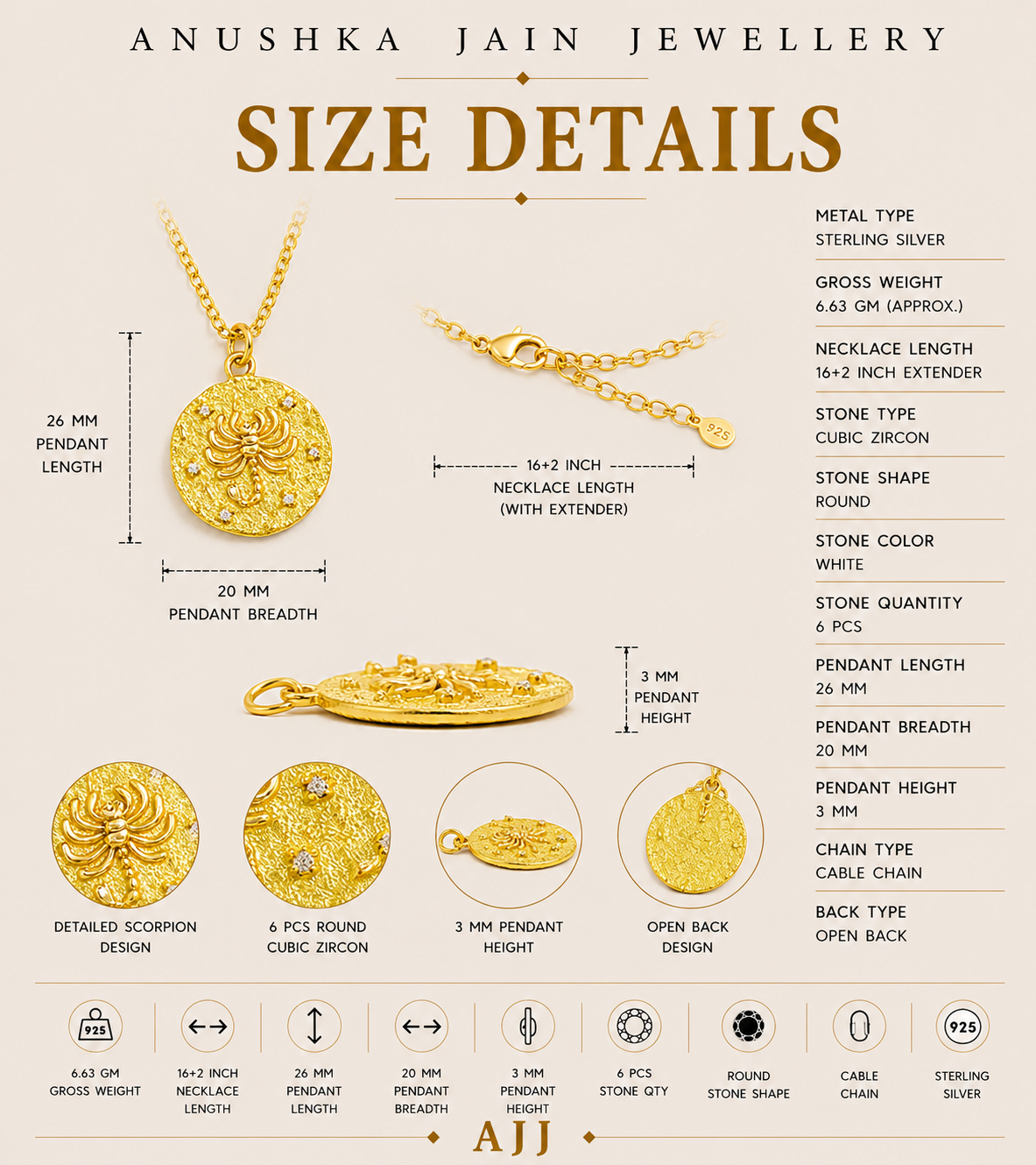Scorpio Zodiac Necklace
