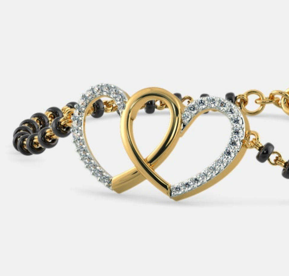 Double Heart Hand Mangalsutra