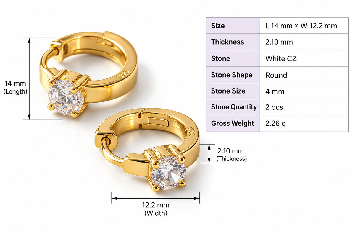 Single Diamond Huggie