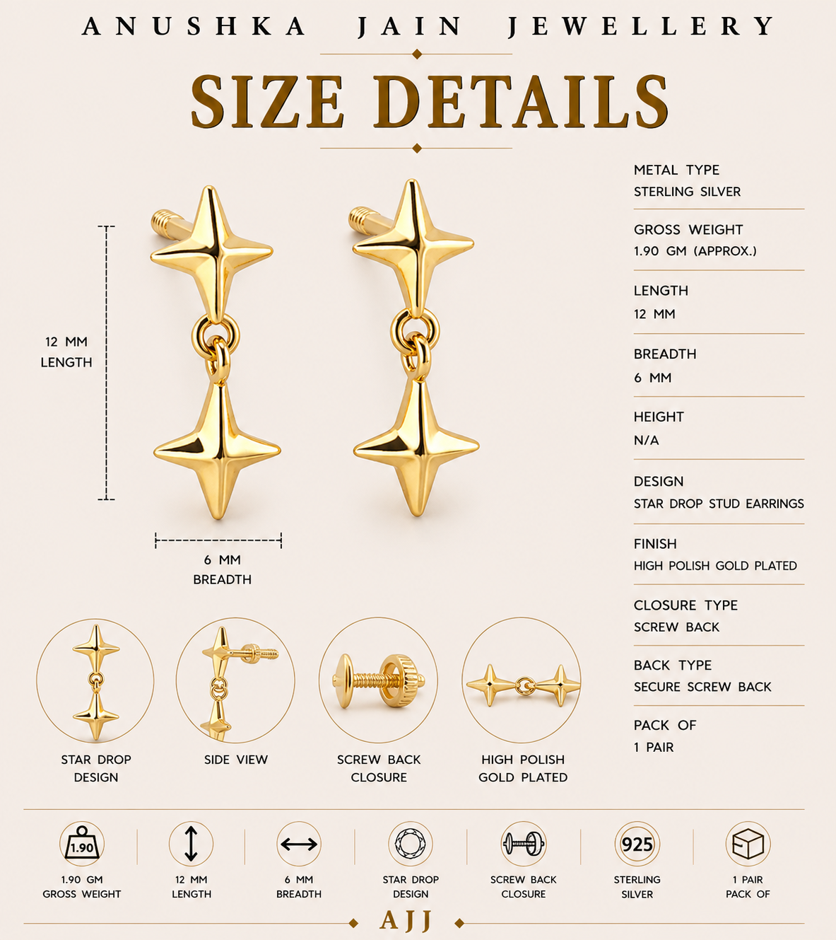 Star Drop Stud