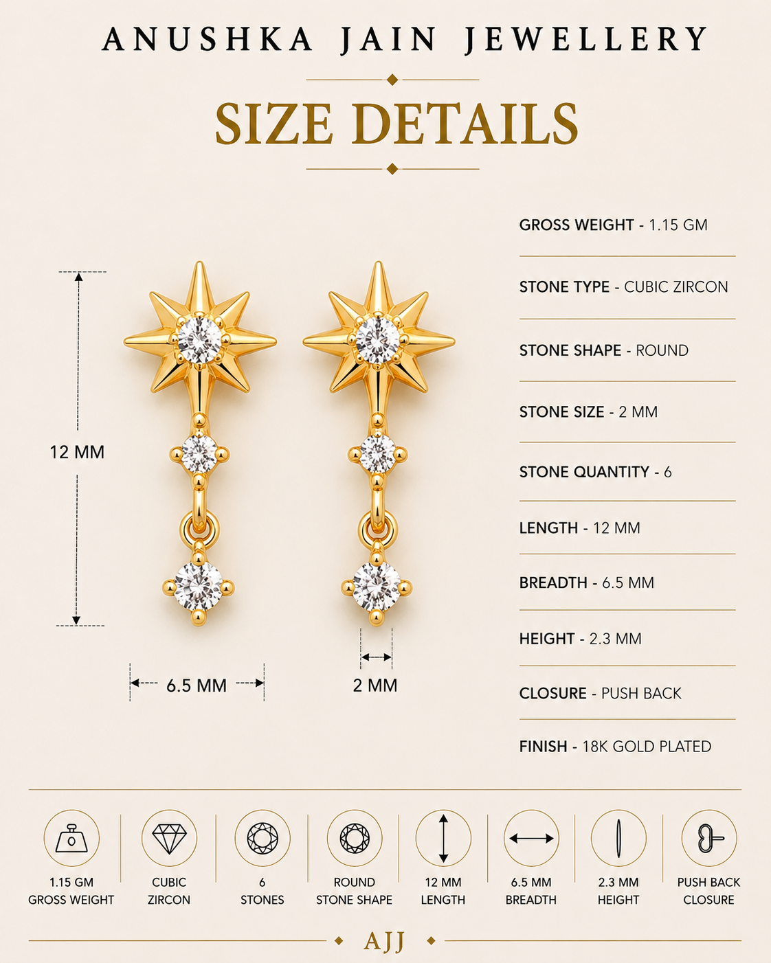 Sun Drop Diamond Stud