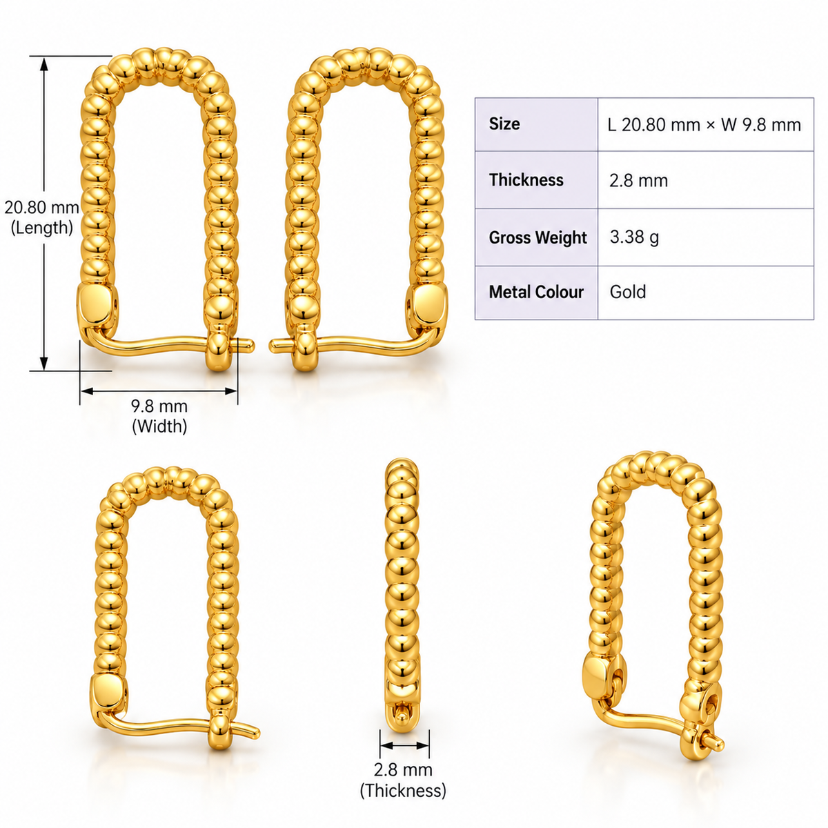 Twisted Bar Hoops