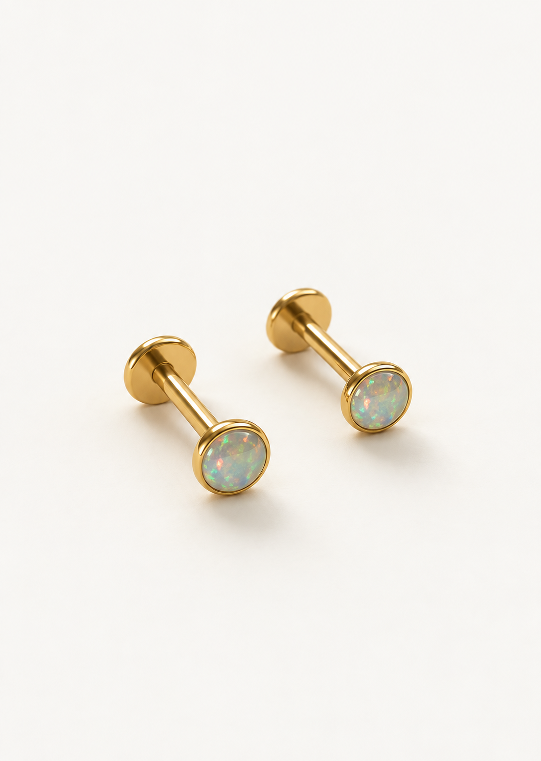 White Opal Flat Back Stud