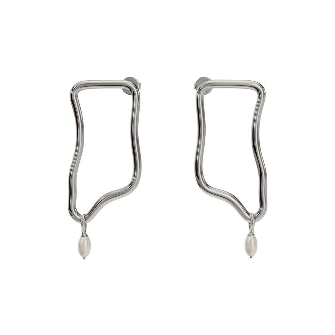 Abstract Pearl Drop Earrings-Earrings-Anushka Jain Jewellery