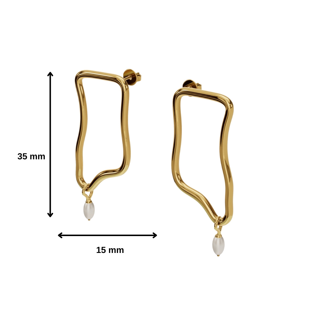 Abstract Pearl Drop Earrings-Earrings-Anushka Jain Jewellery