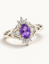 Amethyst Vintage Cluster Ring