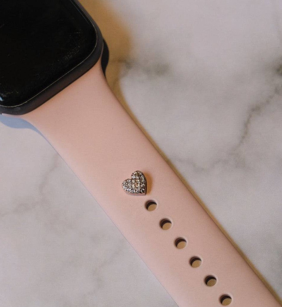 Apple Watch Studded Heart Studs-Apple Watch Accessories-Anushka Jain Jewellery