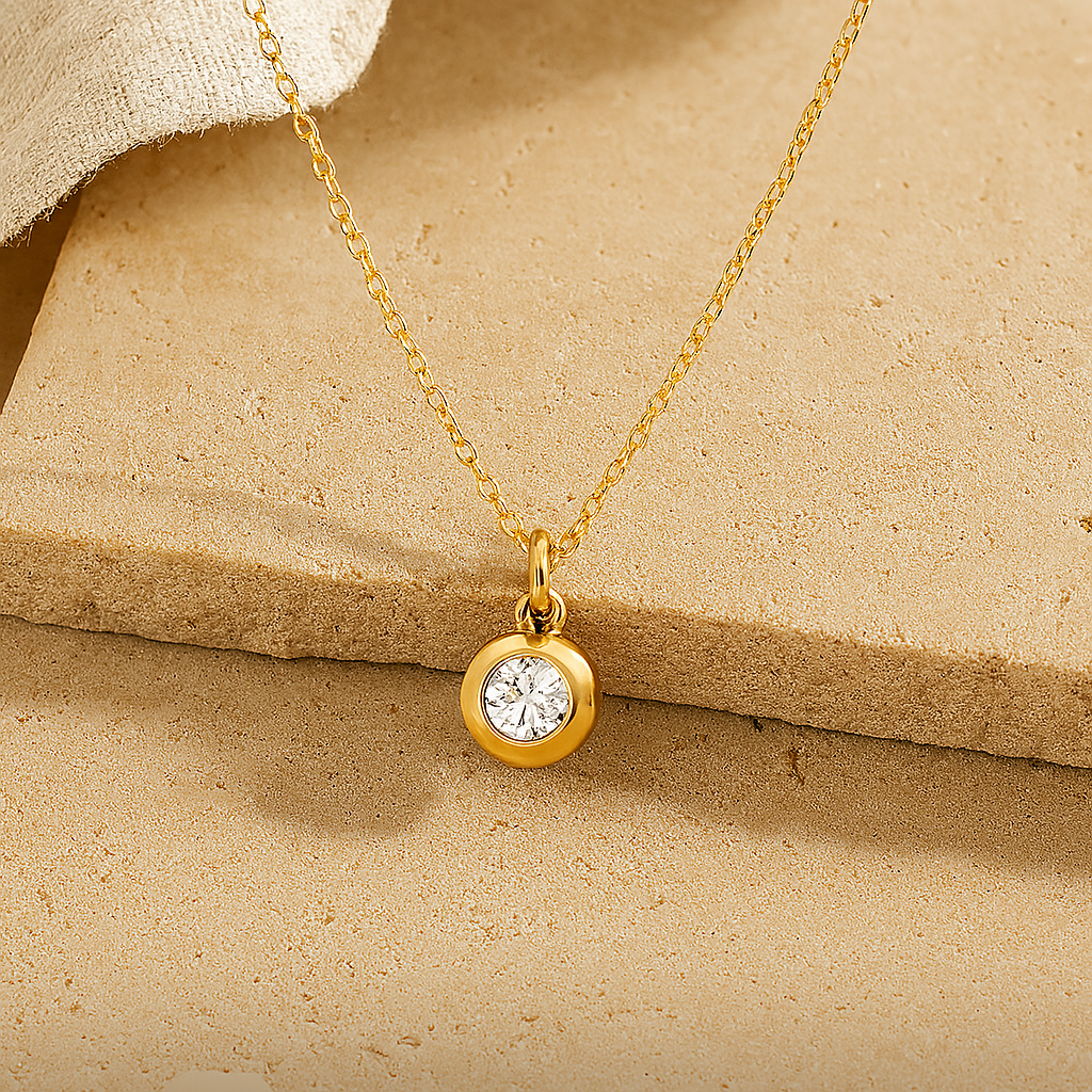 April Birthstone Necklace-Necklaces-Gold Vermeil-Anushka Jain Jewellery