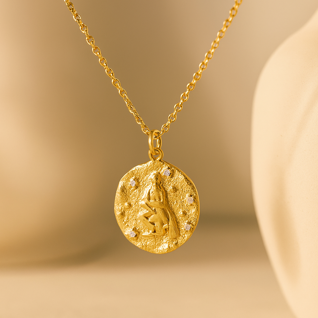Aquarius Zodiac Necklace-Necklaces-Anushka Jain Jewellery