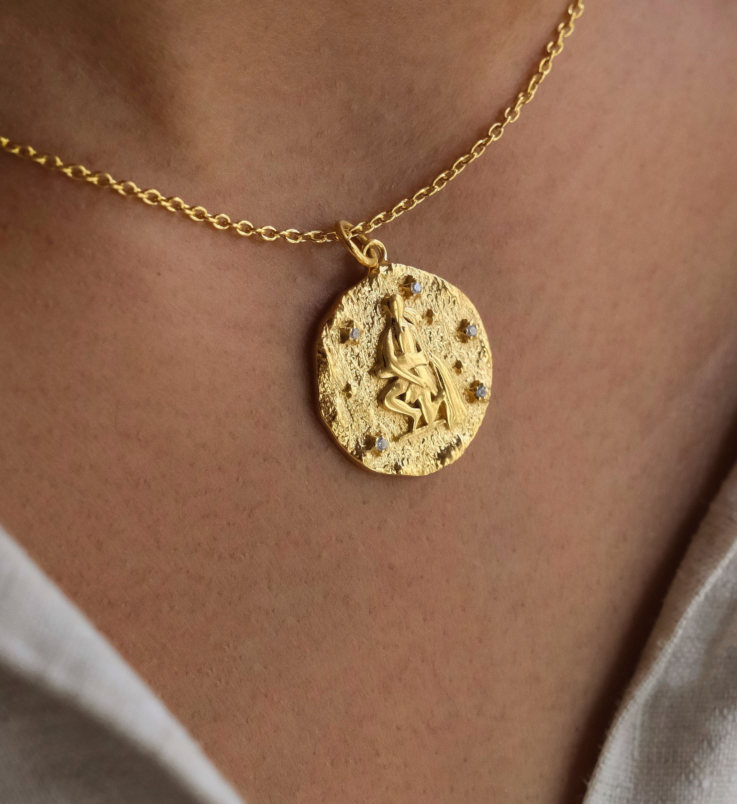 Aquarius Zodiac Necklace-Necklaces-Anushka Jain Jewellery
