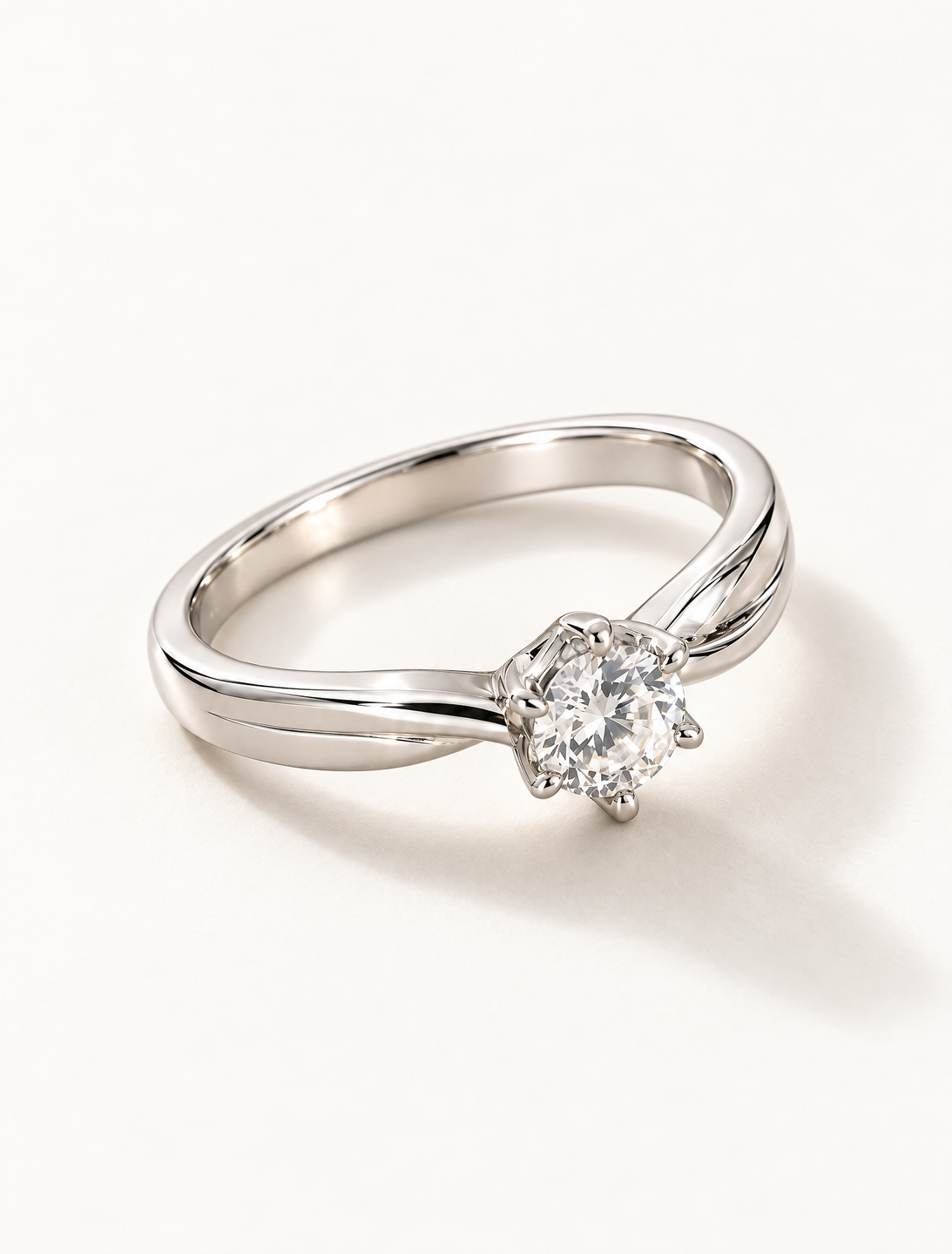 Aurielle Solitaire Ring In 925 Sterling Silver Minimal White CZ Engagement Style Ring For Women