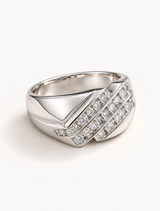 Baguette CZ Crossover Statement Ring
