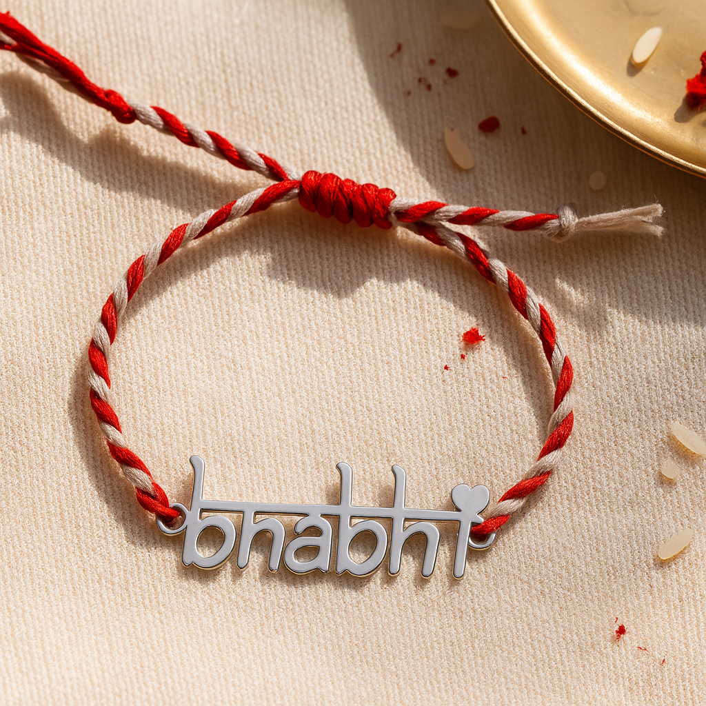 Bhai Bhabhi Silver Rakhi Set-Rakhi-Anushka Jain Jewellery
