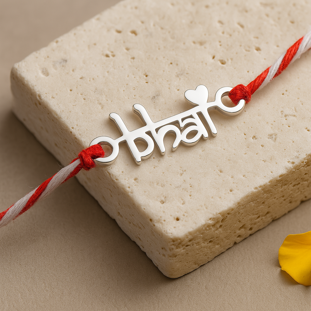 Bhai Bhabhi Silver Rakhi Set-Rakhi-Anushka Jain Jewellery