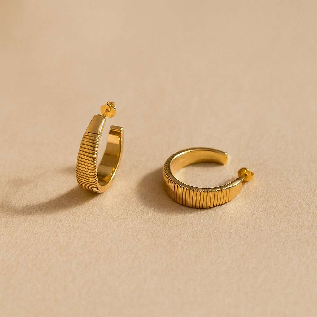 Big Lined Hoops-Hoops-Anushka Jain Jewellery