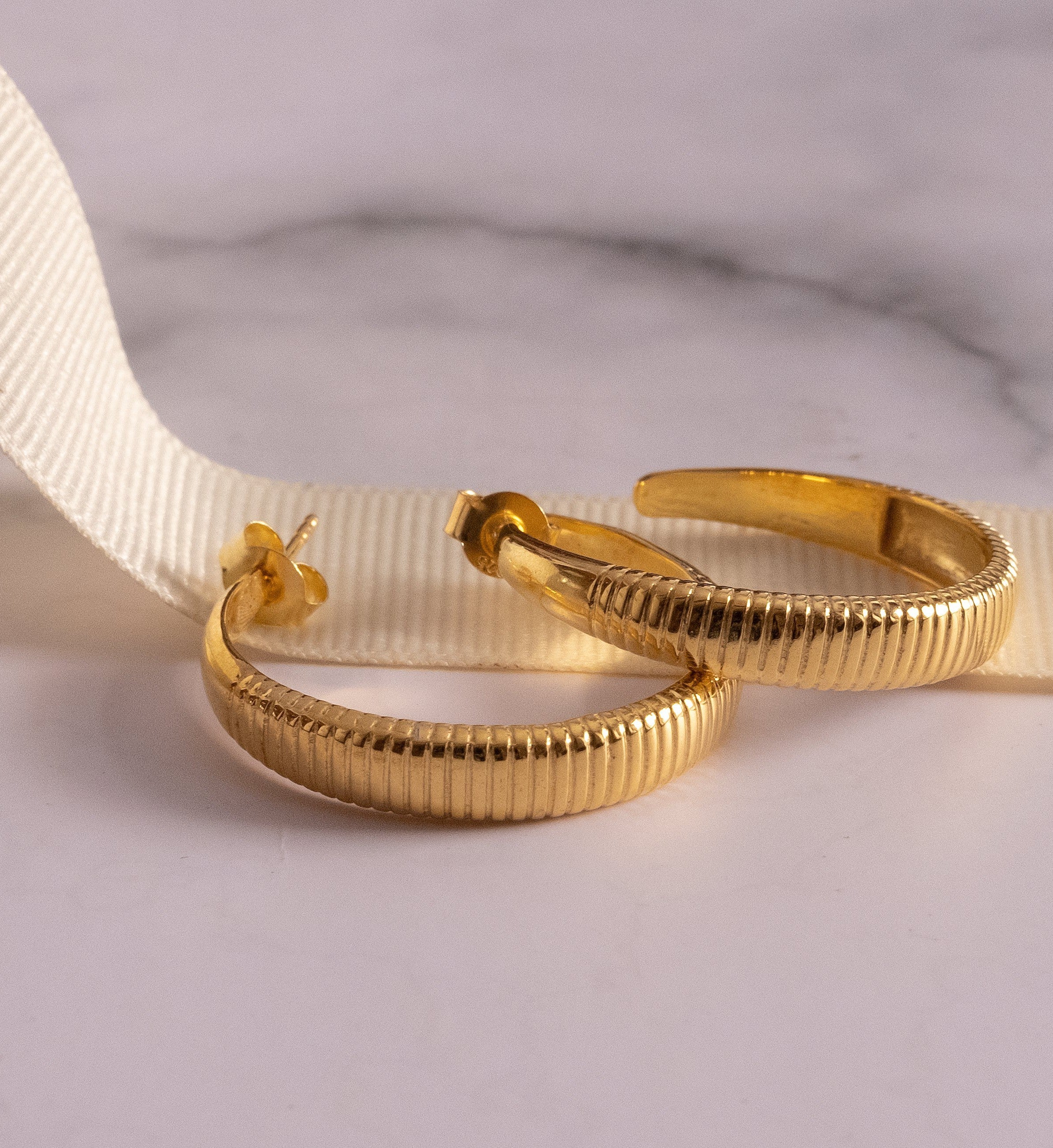 Big Lined Hoops-Hoops-Anushka Jain Jewellery