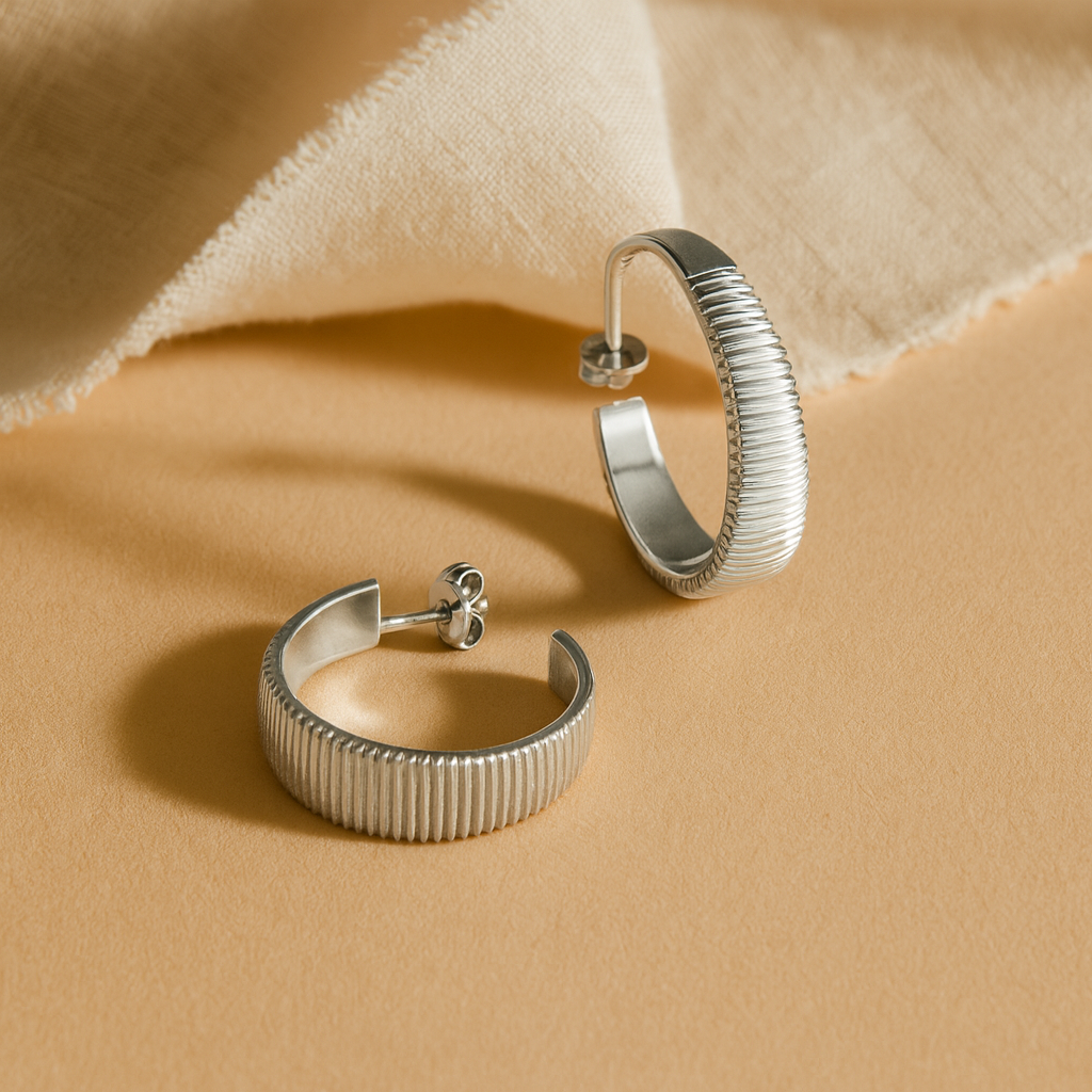 Big Lined Hoops-Hoops-Anushka Jain Jewellery