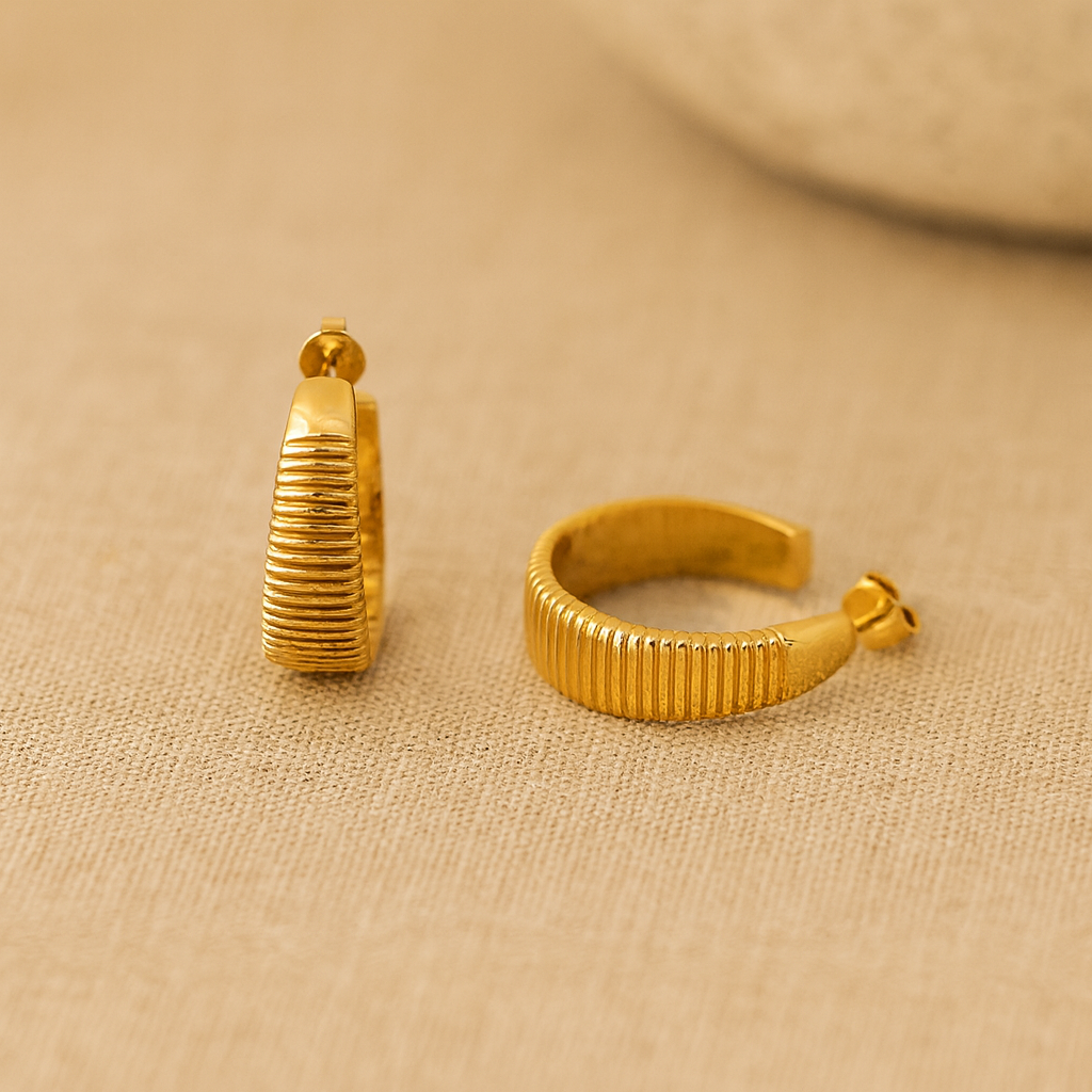 Big Lined Hoops-Hoops-Anushka Jain Jewellery